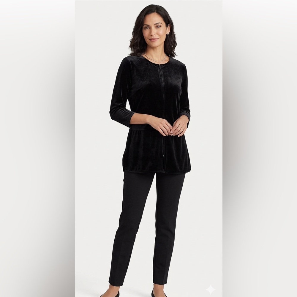 Ralph Lauren Women’s Black Velvet Long Sleeve Top